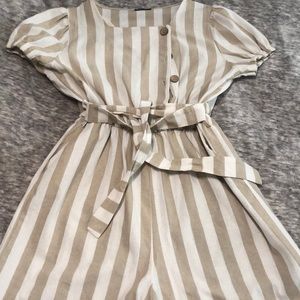 Tan stripped Short Romper